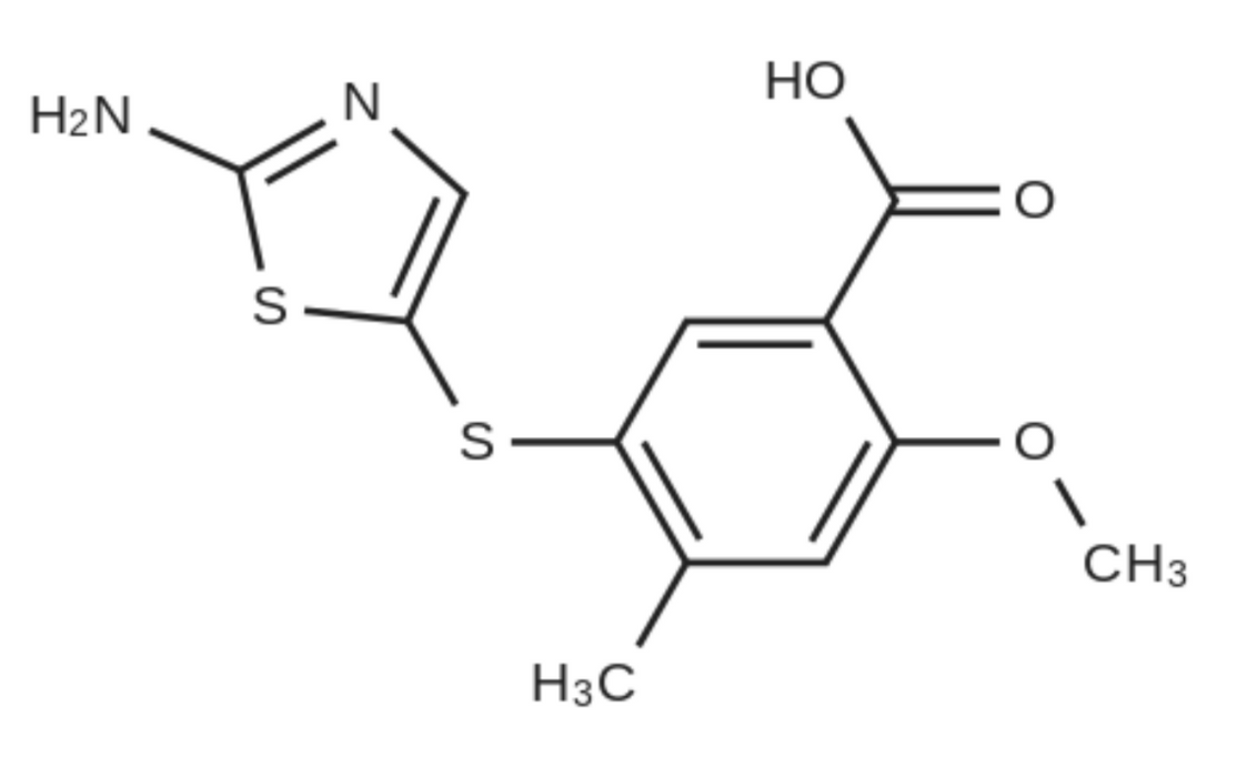 5-(2-aminothiazol-5-ylthio)-2-methoxy-4-methylbenzoic acid