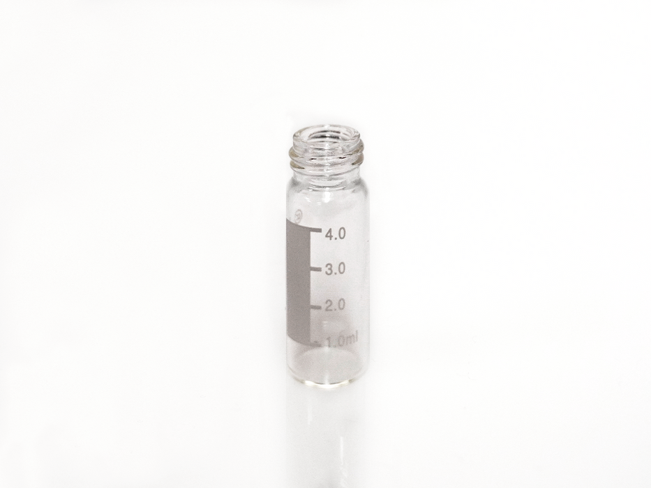 ND13; 13-425 4mL Screw thread vial, clear glass, label and filling lines