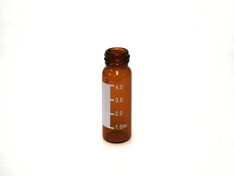ND13; 13-425 4mL Screw thread vial, amber glass, label and filling lines