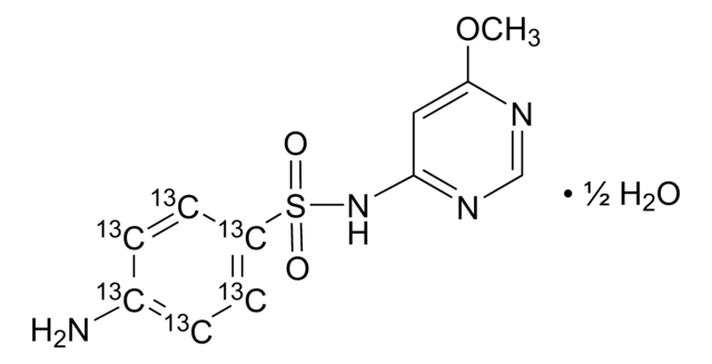 Sulfamonomethoxine-(phenyl-13C6) hemihydrate Solution in Methanol, 100μg/mL