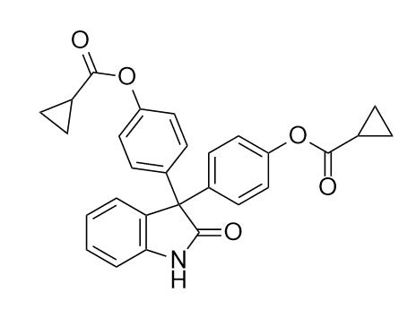(2-Oxoindoline-3,3-diyl)bis(4,1-phenylene) dicyclopropanecarboxylate
