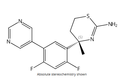 (4S)-4-(2,4-Difluoro-5-pyrimidin-5-ylphenyl)-4-methyl-5,6-dihydro-1,3-thiazin-2-amine