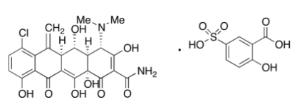Meclocycline sulfosalicylate salt